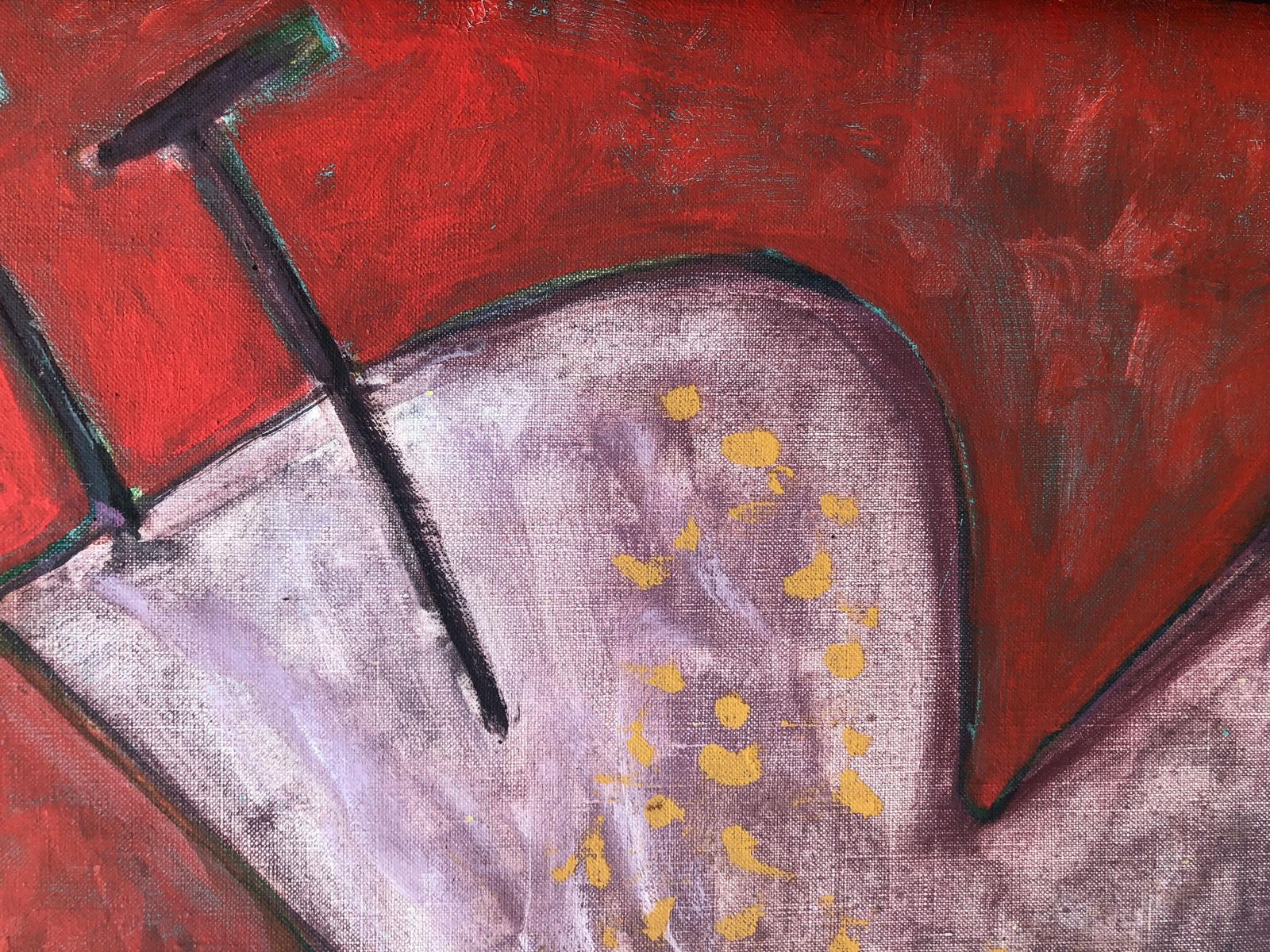 Javier Vilato Rouge De Fond Oil On Canvas 1977 photo Art