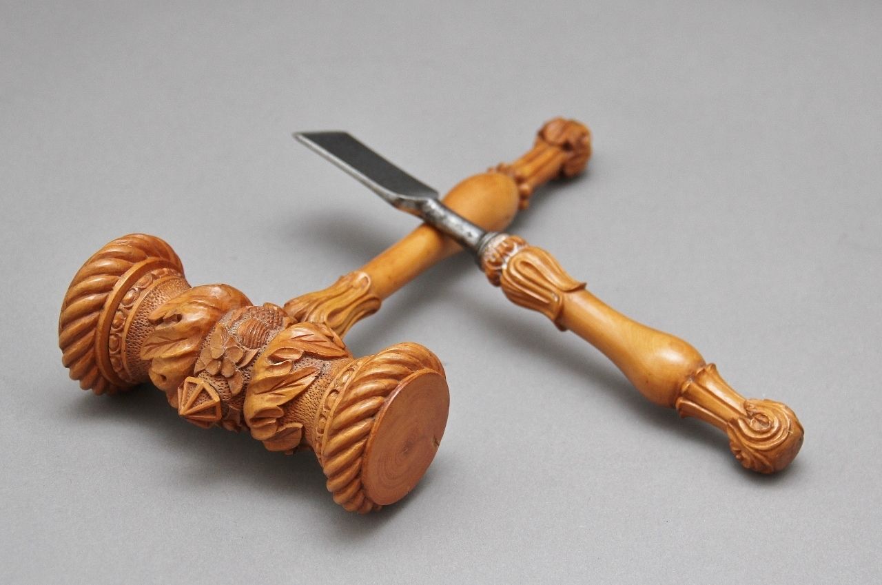 19th Century Ceremonial Launching Mallet And Chisel photo buy