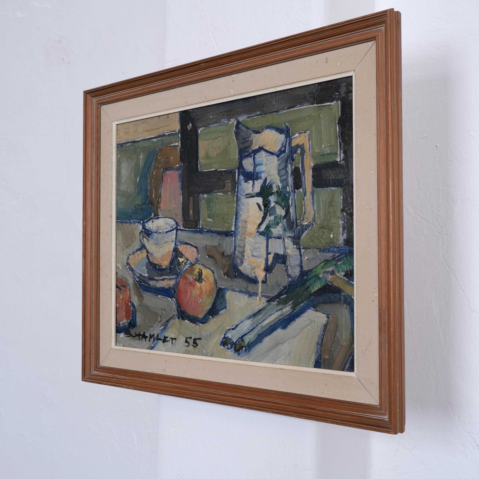 Sven Olof Hamlet Still Life Oil Painting With Pitcher | 1955 photo Art