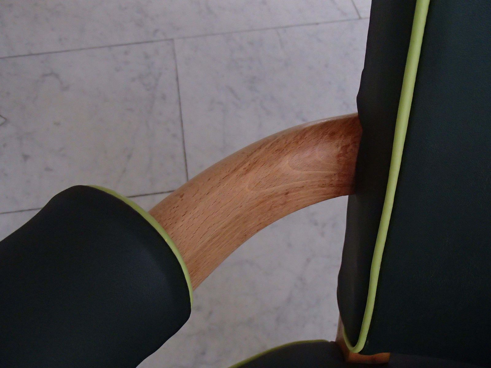 photo for sale Green Leather Desk Chair In Art Deco Style With Light Green Upholstery