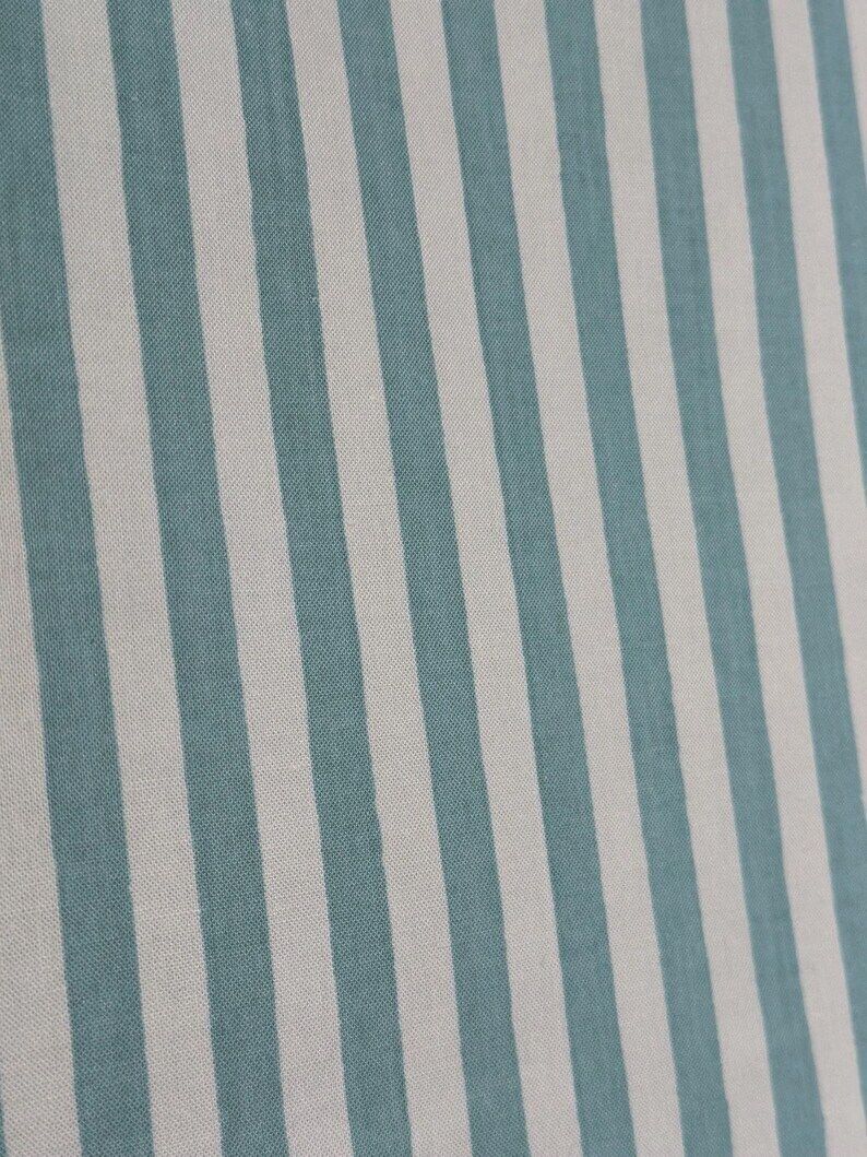 Fujiwo Ishimoto “Ujo” Cotton Striped Fabric Mint Green And Off White 1,35x2,40m, For Marimekko Finland, 1981 photo Textiles