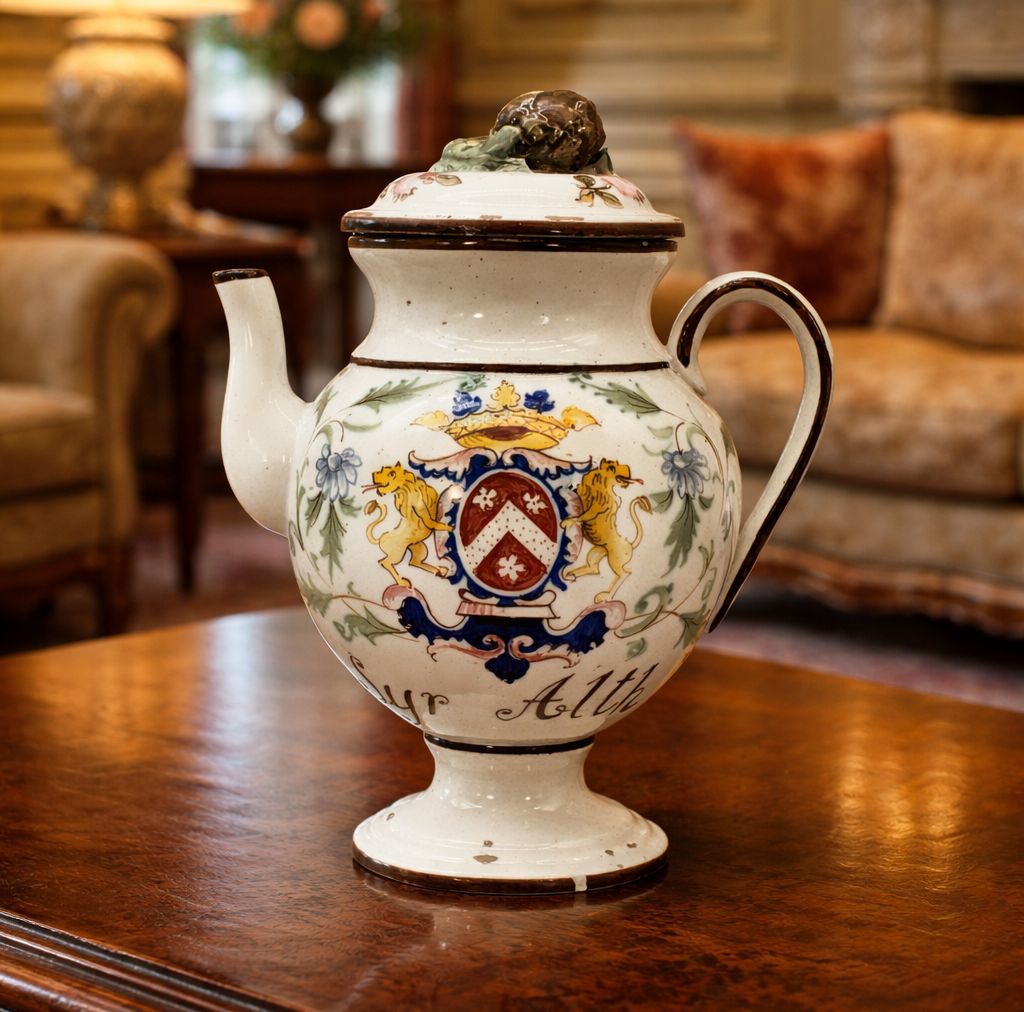 Italian Pharmacy Wet Drug Jug & Cover 18th Century Tin Glaze Polychrome Syr Alth photo furniture