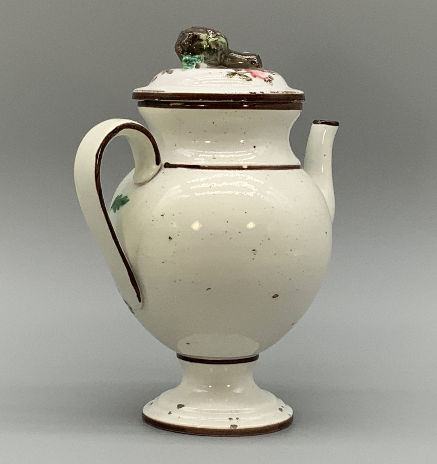 Italian Pharmacy Wet Drug Jug & Cover 18th Century Tin Glaze Polychrome Syr Alth photo vintage