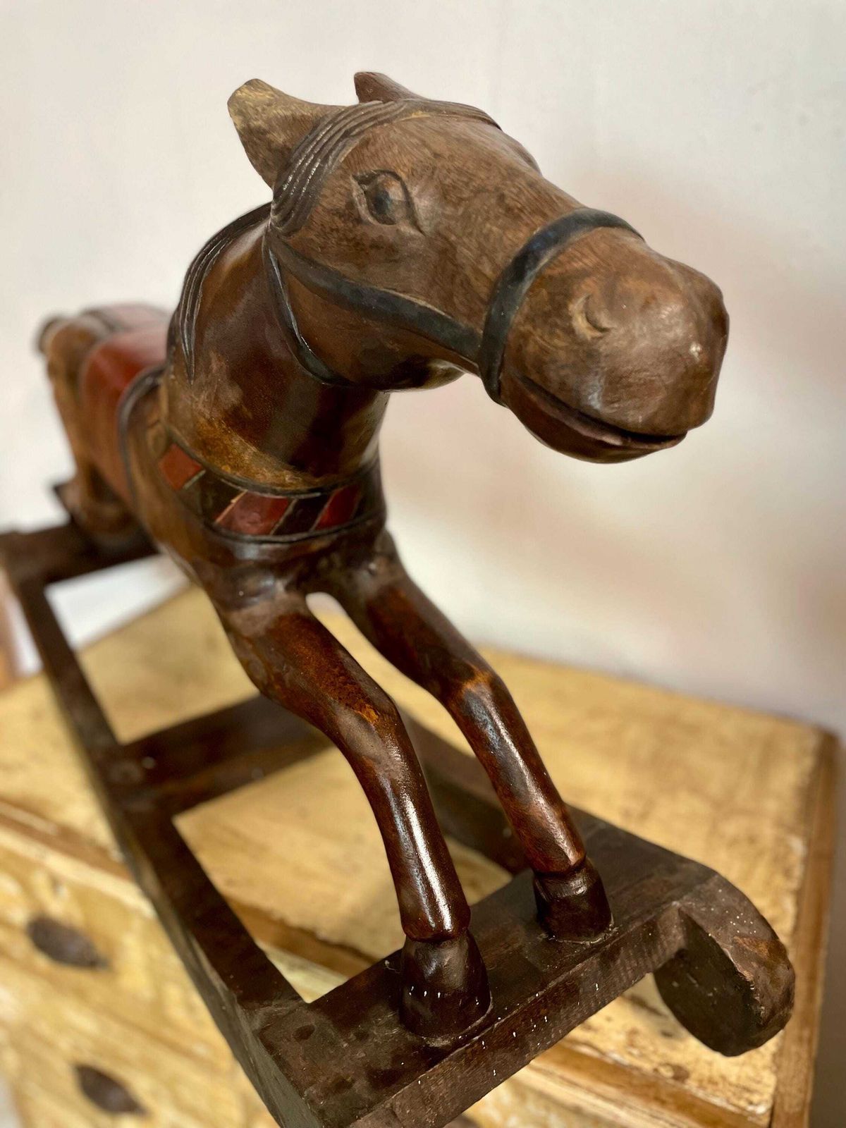 Handcarved Wooden Rocking Horse photo furniture