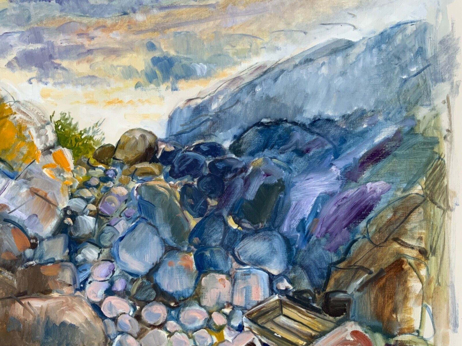 Large Abstractionism Landscape Oil Painting Signed Per Olof Netterblad, 1976 photo vinterior