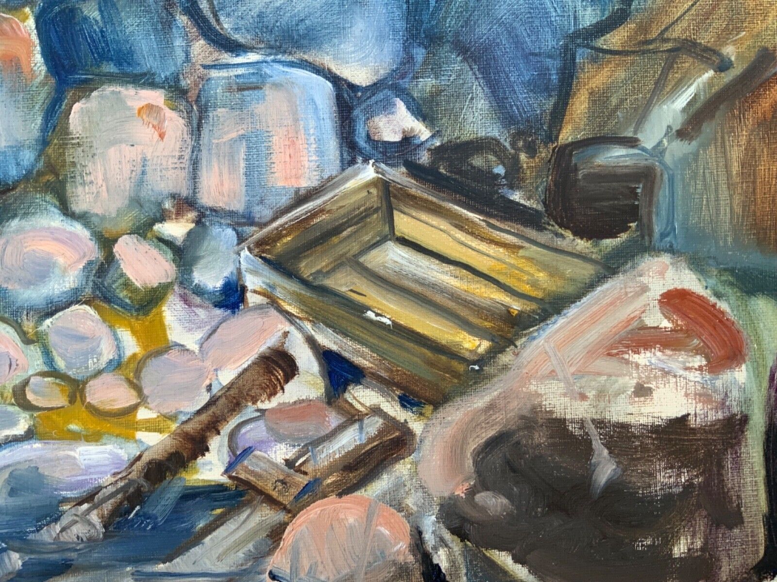 Art Large Abstractionism Landscape Oil Painting Signed Per Olof Netterblad, 1976 photo