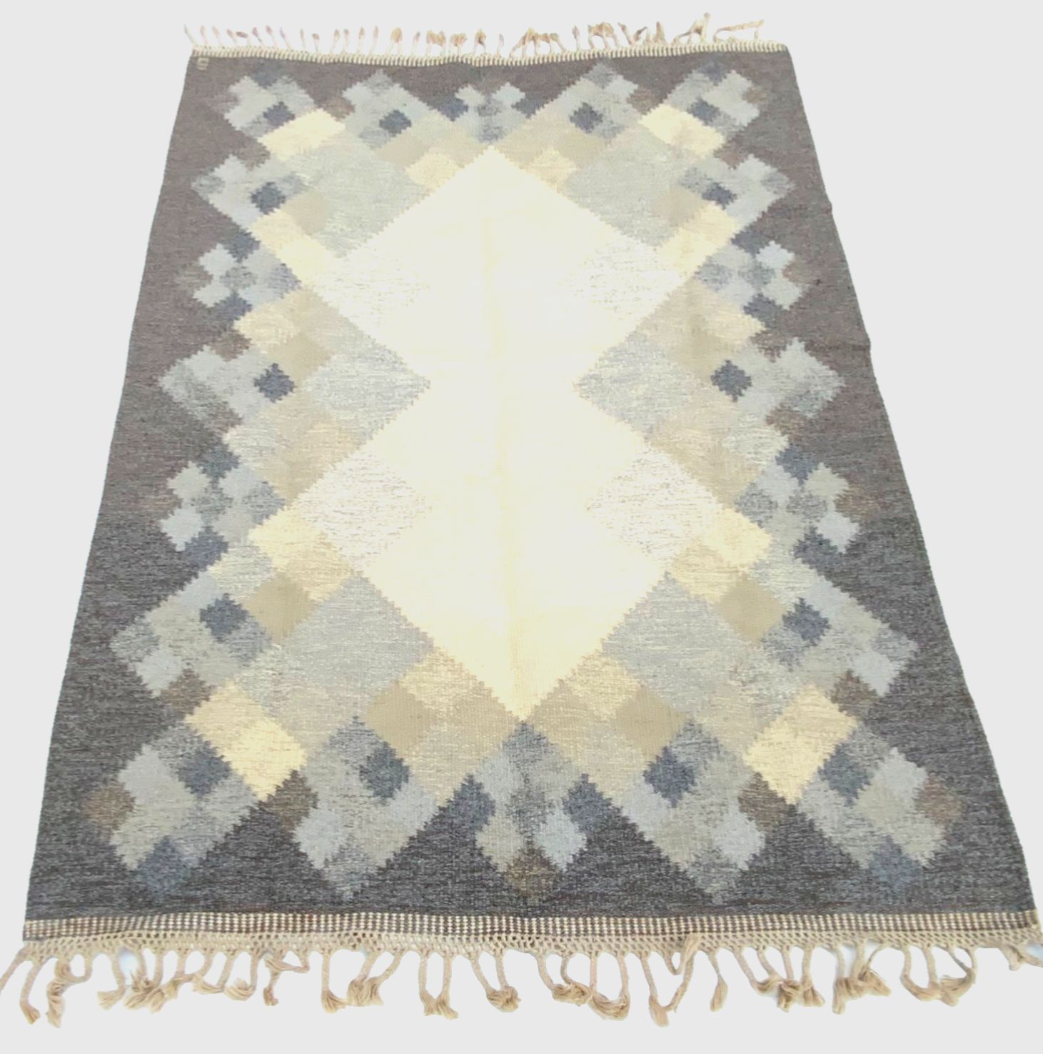 Mid Century Swedish Kilim Röllakan Rug By Brita Svefors For Axeco Svenska 1960s photo 1450.0