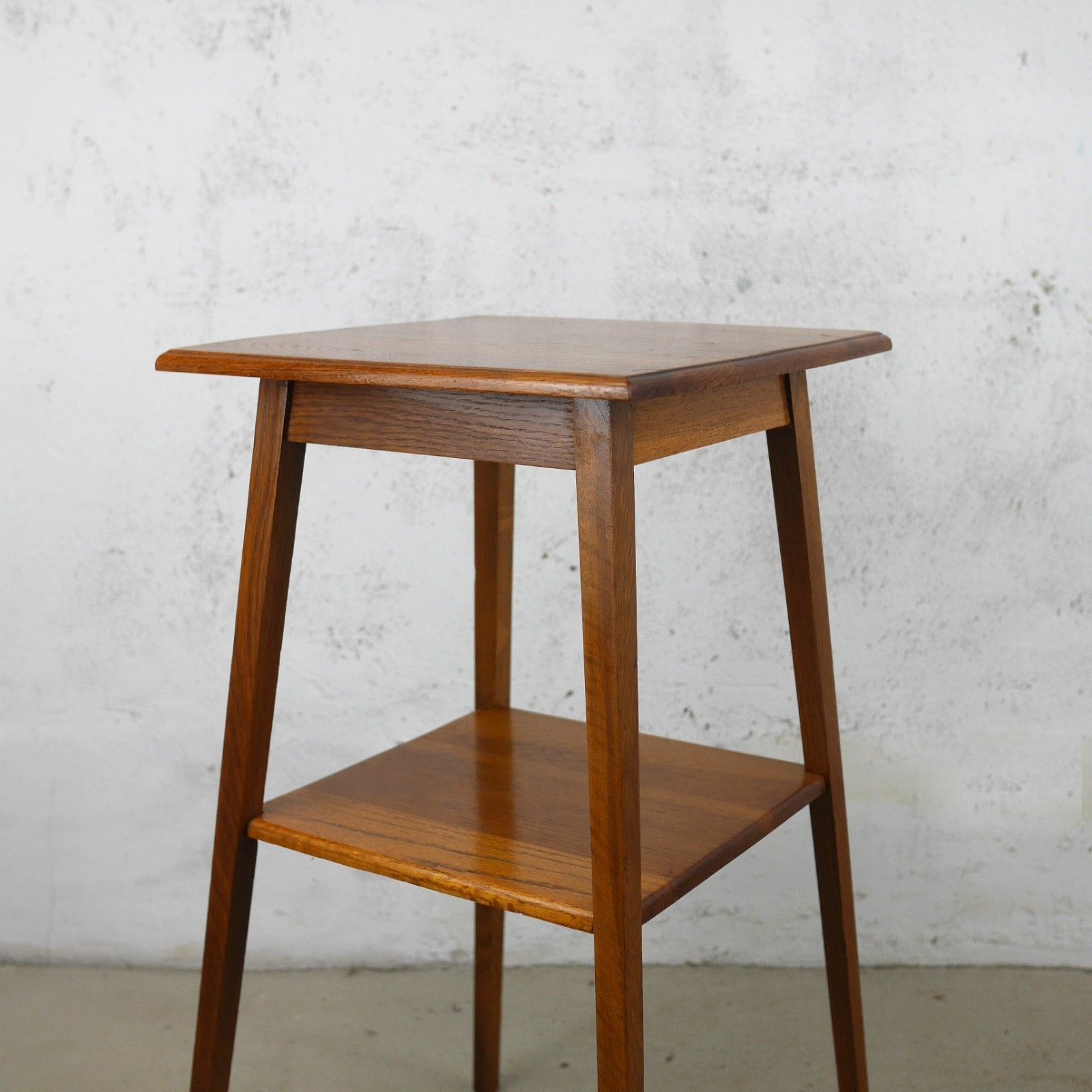 Antique Light Oak Arts & Crafts Two Tier Side Table Vintage #103120 photo vintage