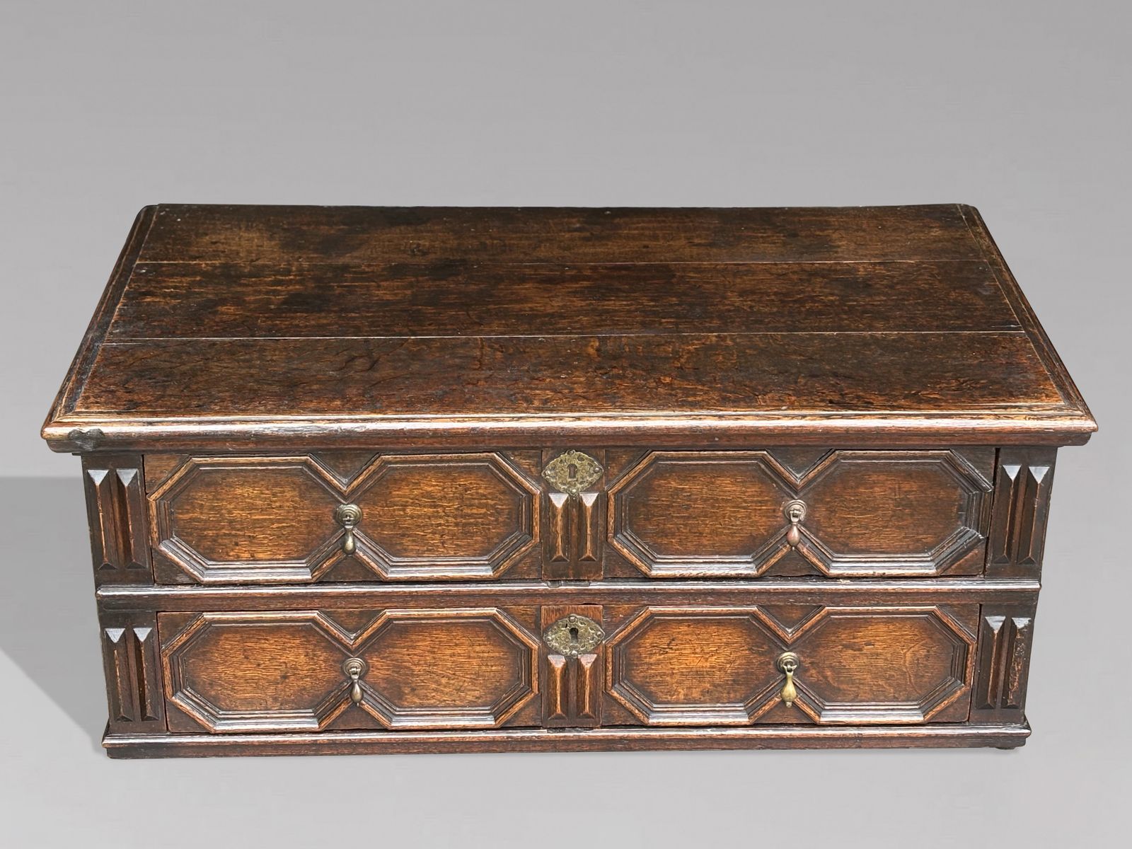 17th Century Charles II Period Jacobean Oak Geometric Chest Of Drawers photo Furniture