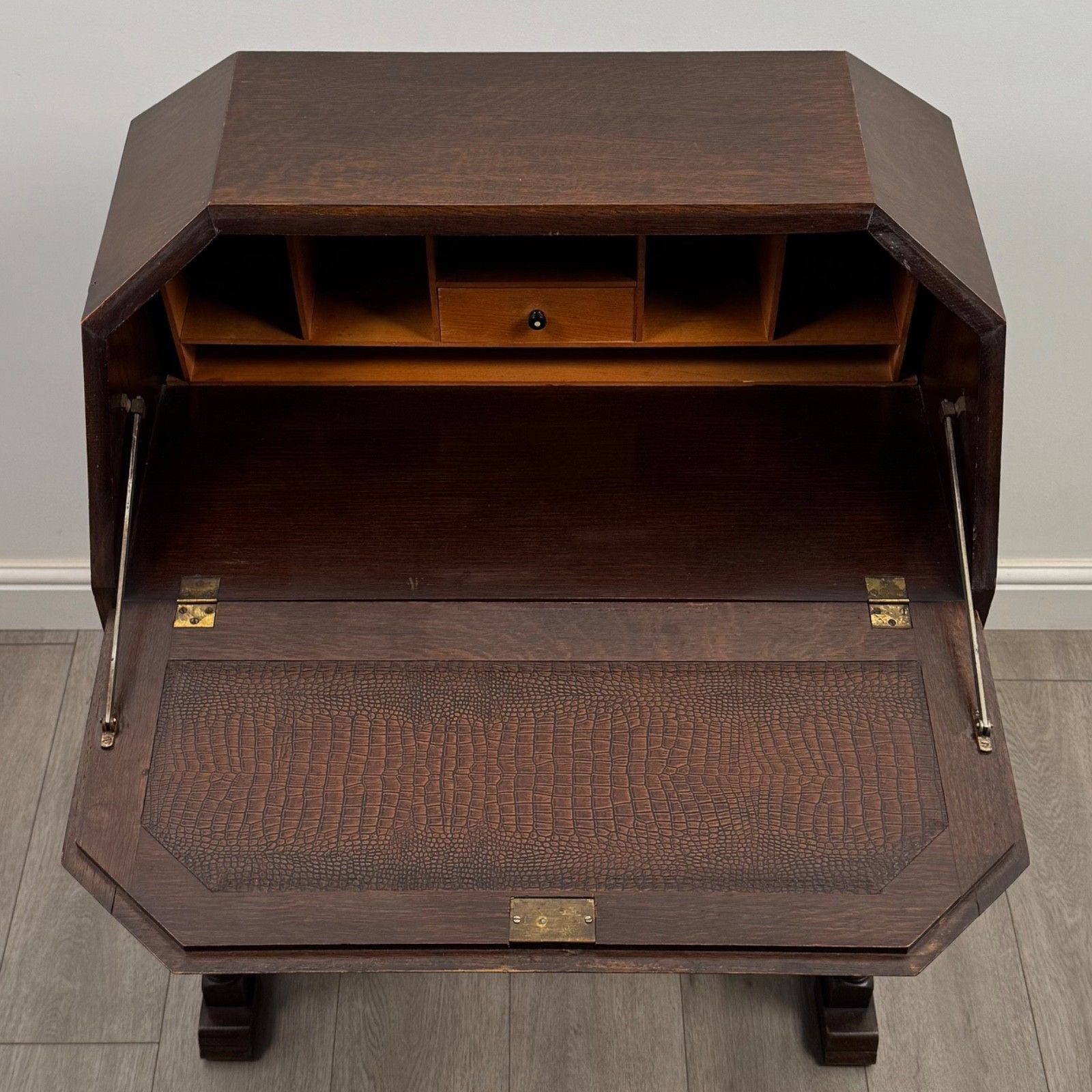Furniture Antique 20th Century Good Quality Bureau In Oak photo