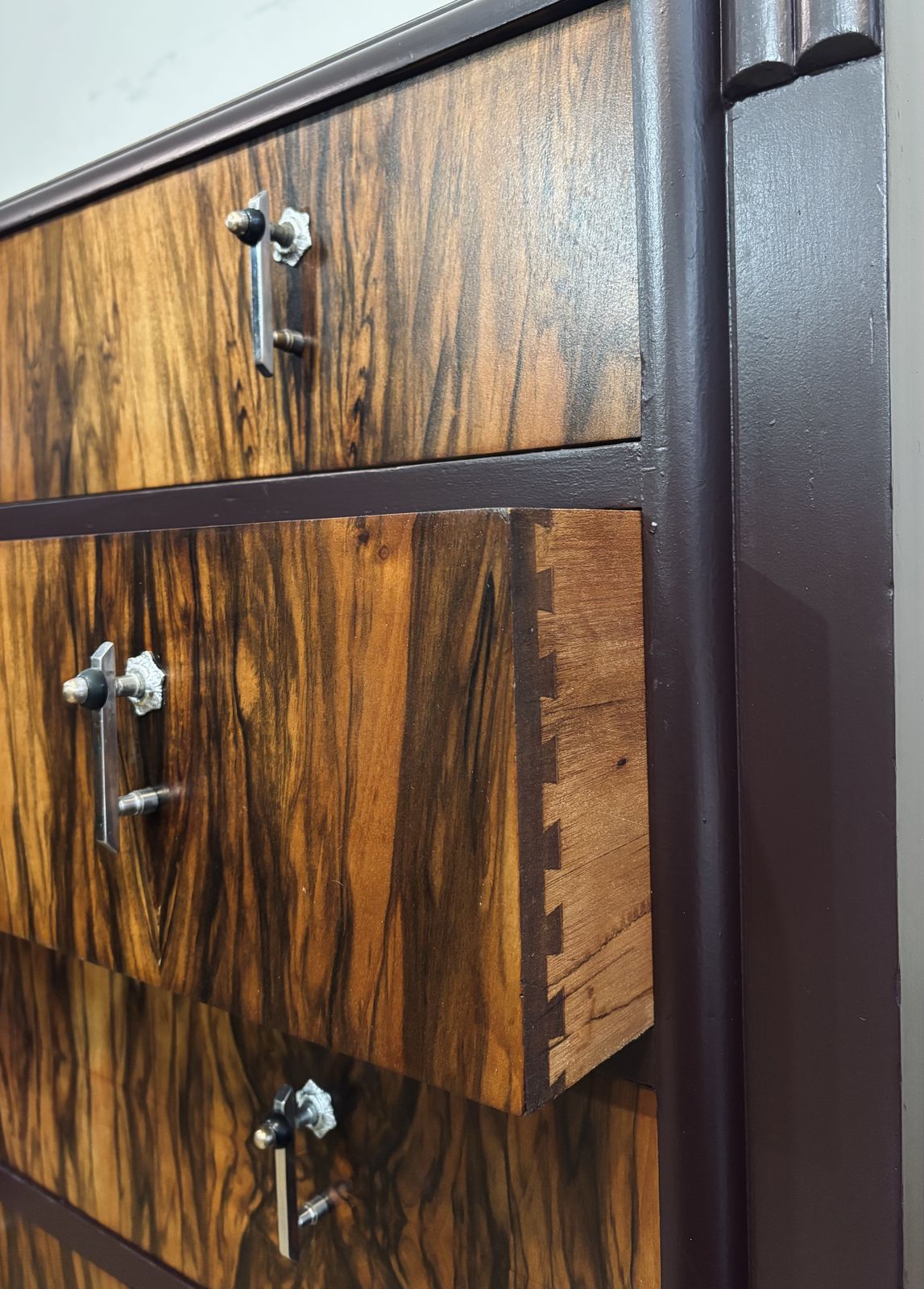 Art Deco Walnut Chest Of Drawers photo for sale