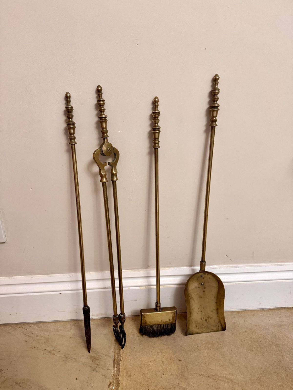 Quality Antique Brass Companion Set photo for sale
