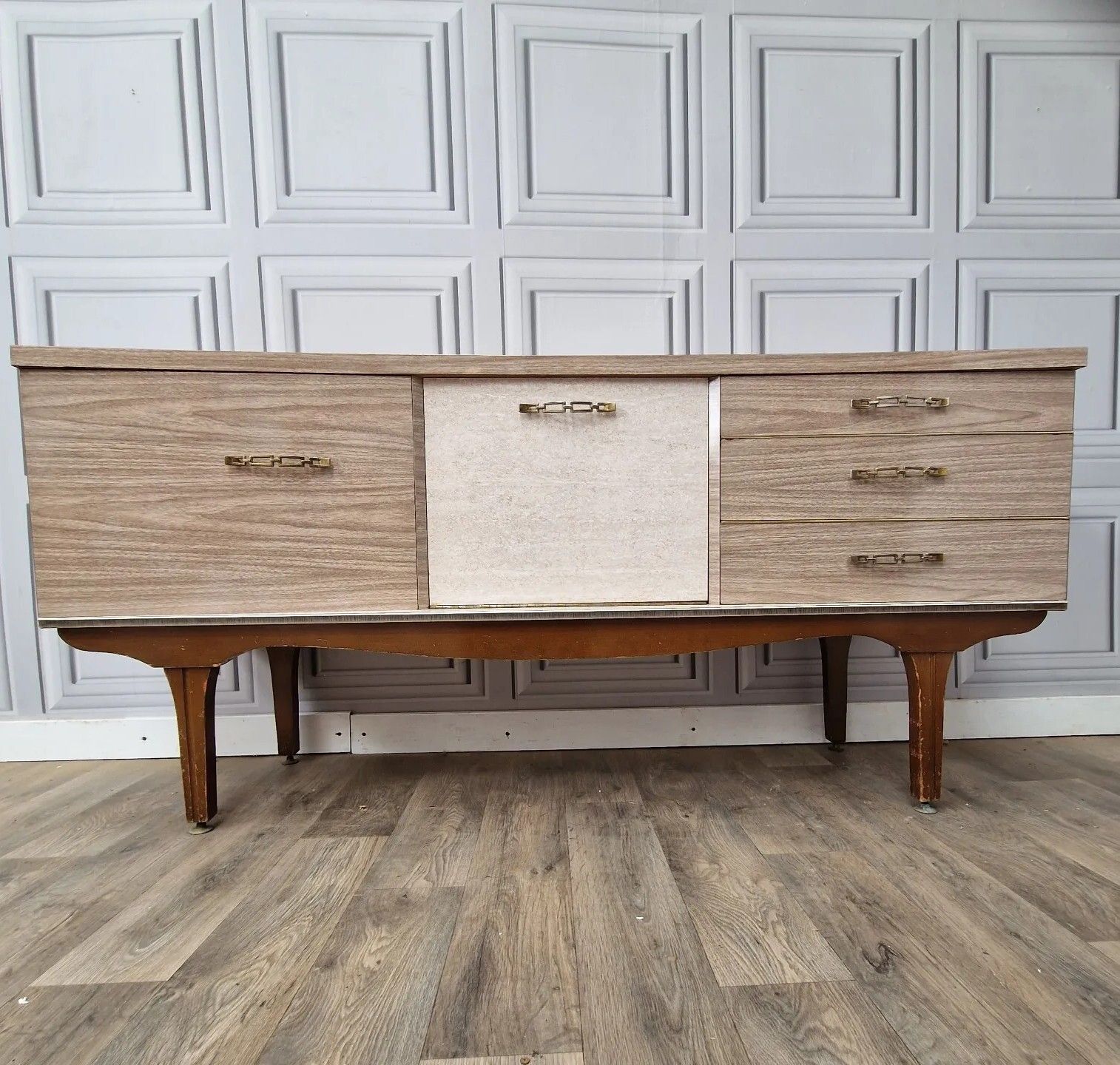 Retro Vintage Formica Sideboard Mid Century Modern Drinks Cocktail Cabinet photo for sale