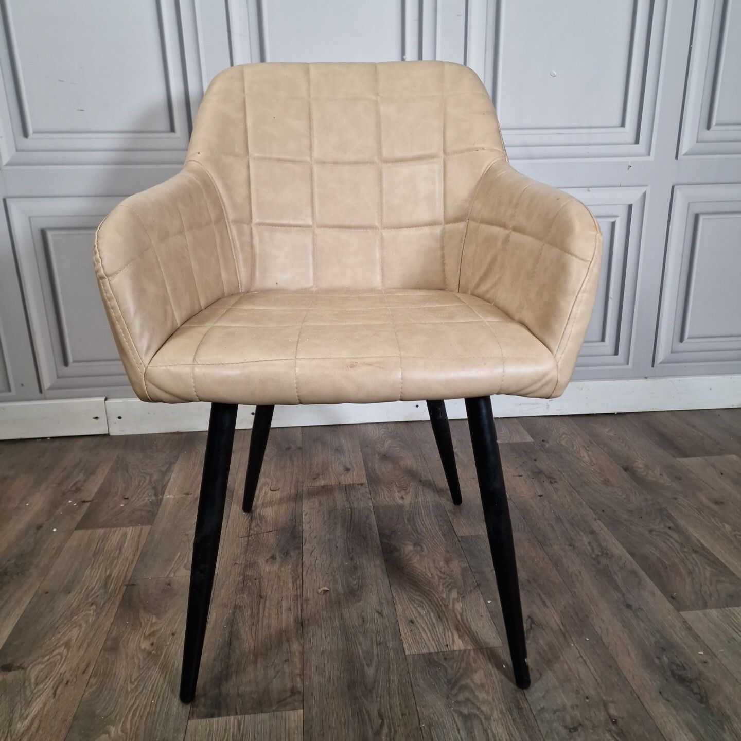 Retro Atomic Tub Chair  Vintage Mid Century Style Desk Seat Faux Leather Vinyl photo Furniture