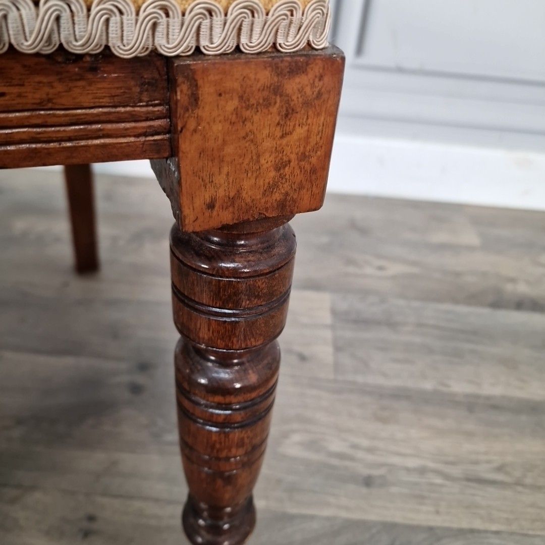 photo furniture Antique Oak Dining Chair – Floral Wood Carved Back Bedroom Seat – Victorian