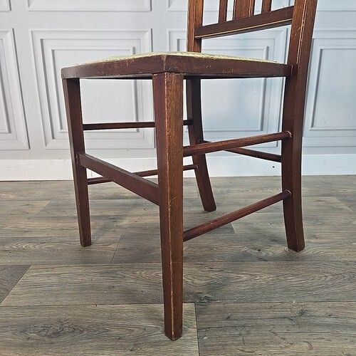 photo buy Antique Edwardian Chair Tall Inlaid Back Bedroom Window Vintage Wood