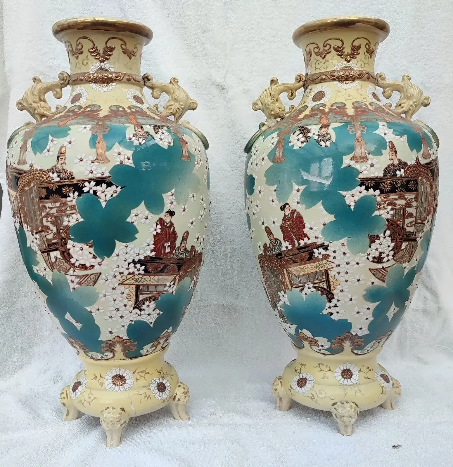 A Pair Of Exceptionally Large Japanese Mirror Vases