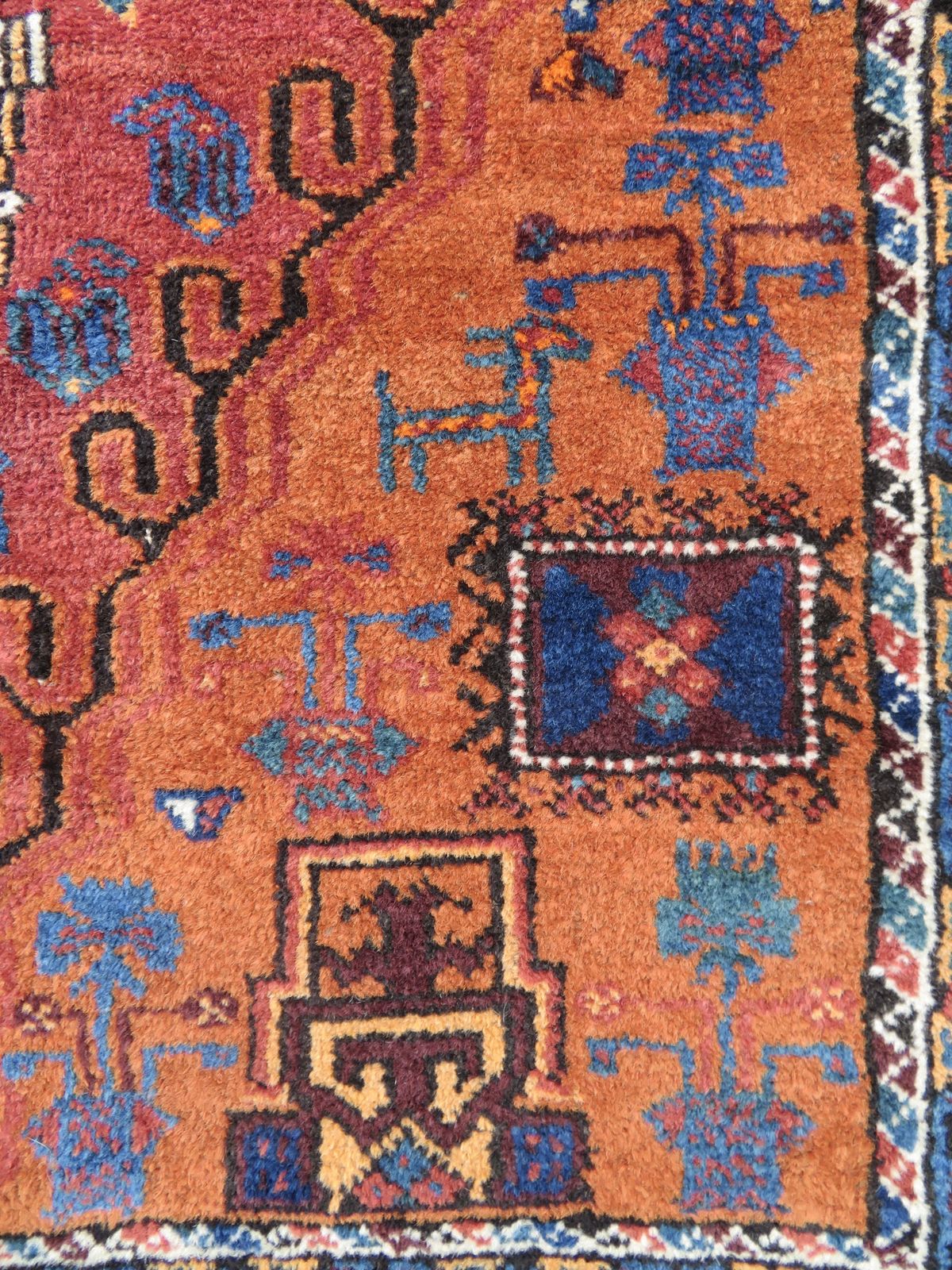 Unusual Antique Baluch Rug. 181cm X 104cm. photo Textiles