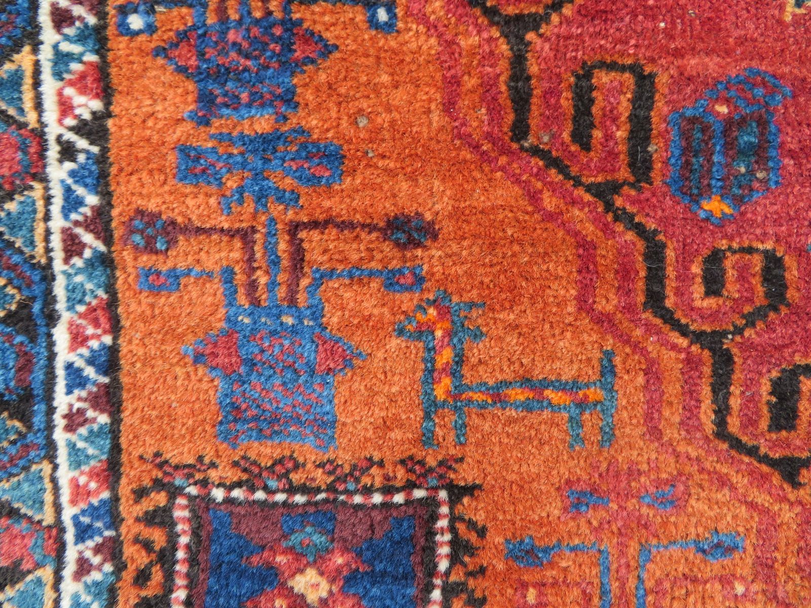 Unusual Antique Baluch Rug. 181cm X 104cm. photo vintage