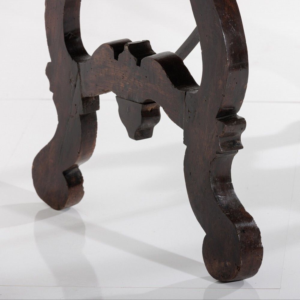 Italian Single Plank Walnut Trestle Table photo 3200.0