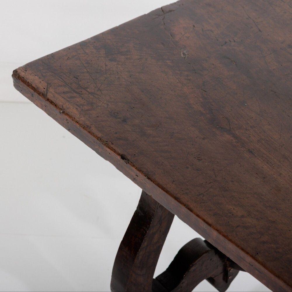 3200.0 Italian Single Plank Walnut Trestle Table photo