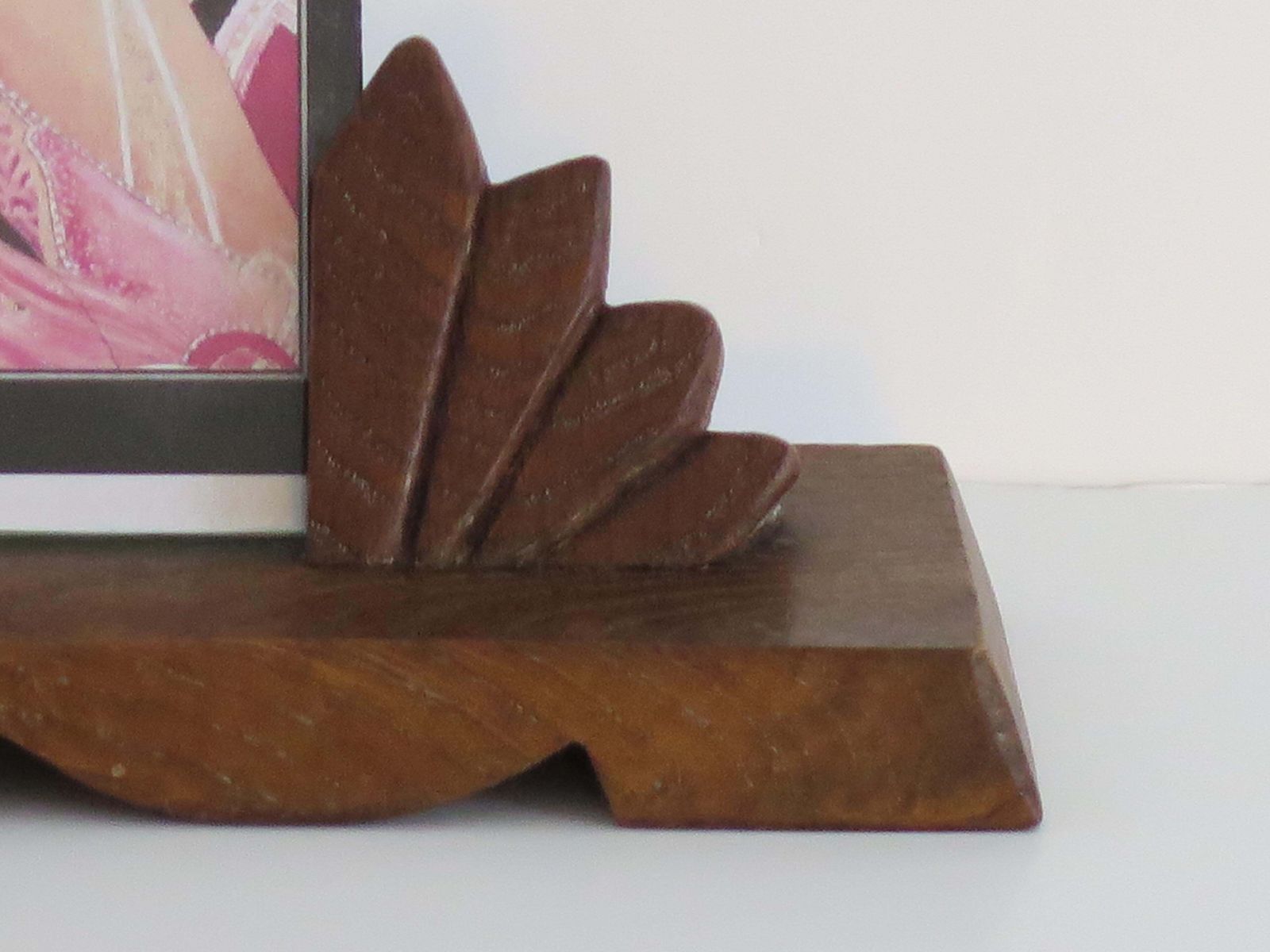 Art Deco Photo Frame, Handmade Oak With Fan Design, Circa 1925, 3.5x5.5" photo buy
