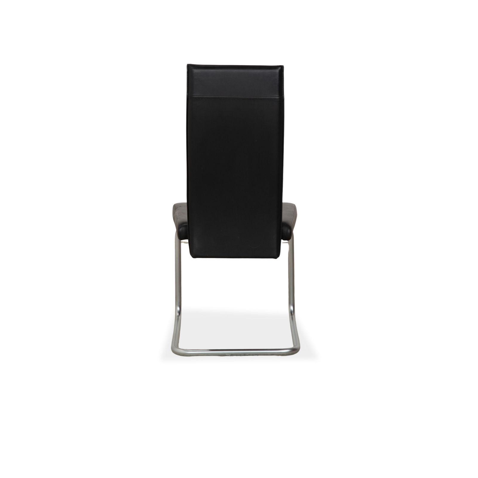 Mobilier Lot de 6 chaises Ronald Schmitt en cuir, chrome noir, pour salle à manger photo