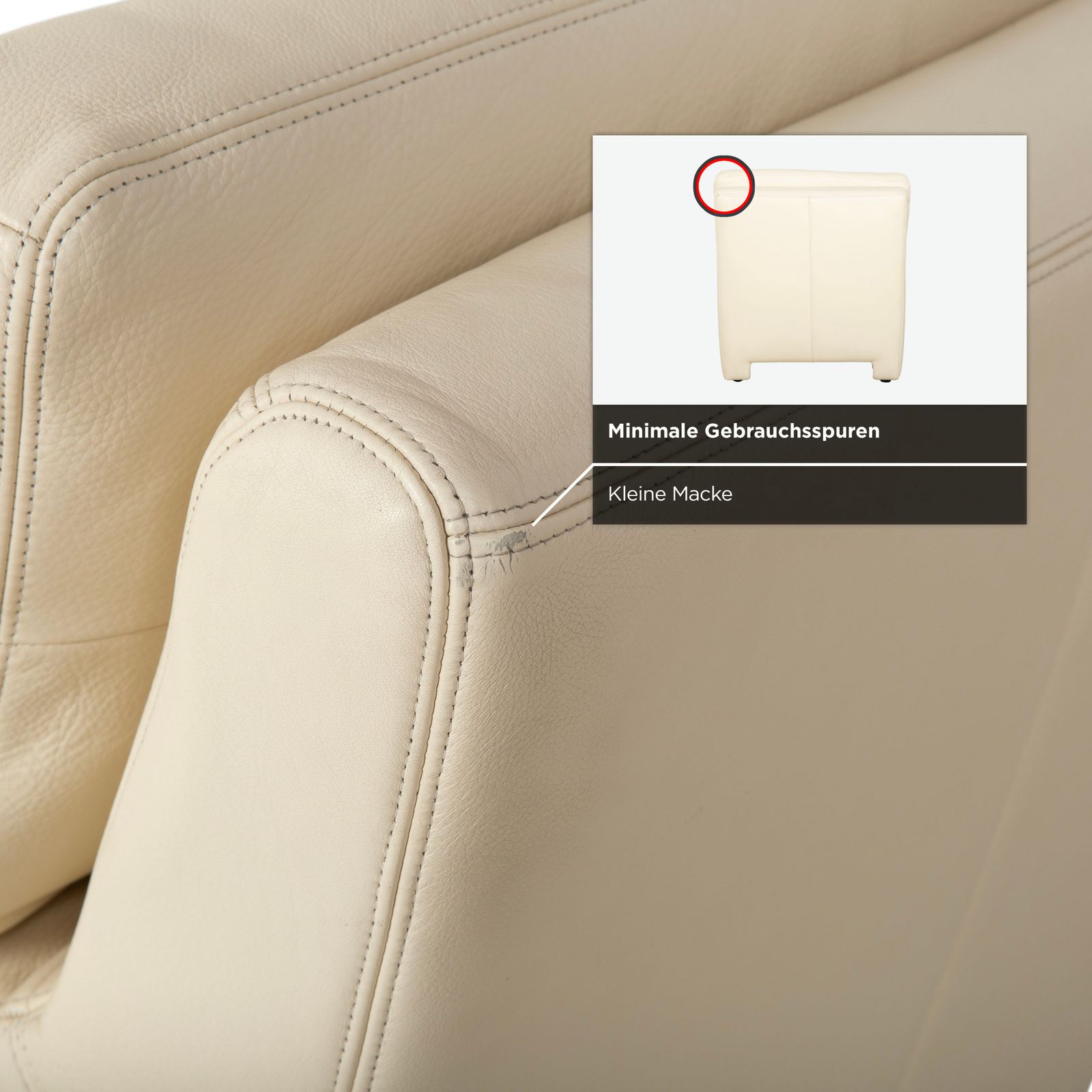 photo for sale Musterring Leather Armchair Cream Beige Off White