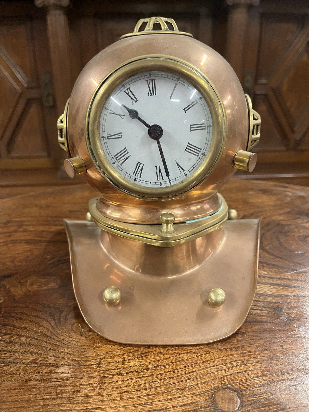 Untested Brass Divers Helmet Clock