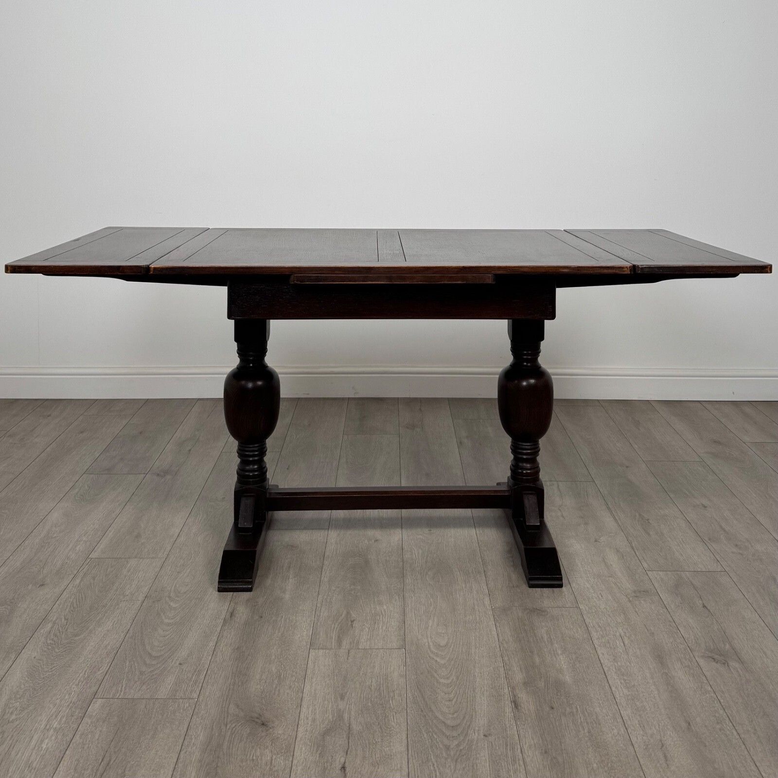 Antique 20th Century Dining Table With 4 Chairs In Oak photo for sale