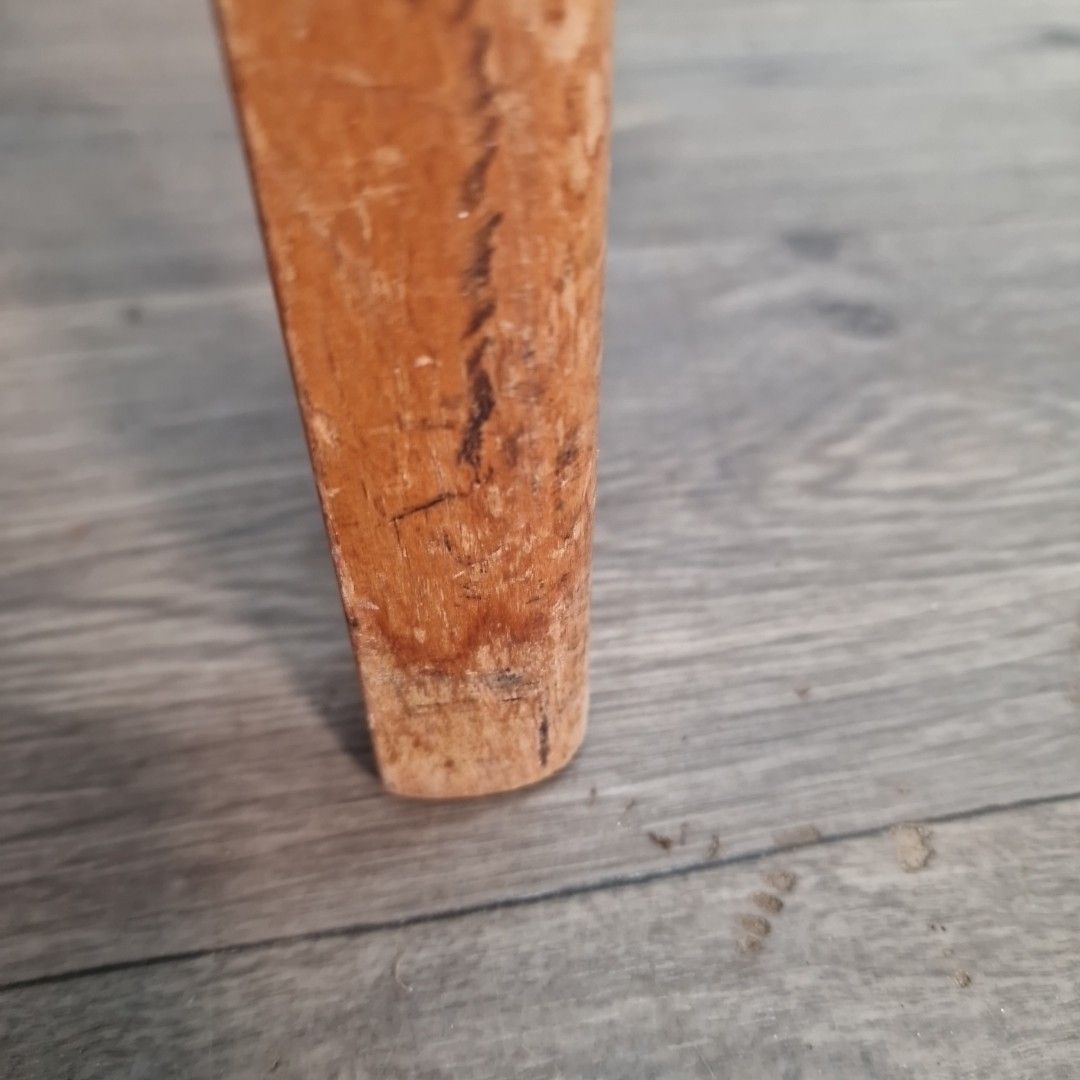 photo buy Vintage Vinyl Kitchen Stool Wooden Utility Seat Retro Bar Wooden Mid Century