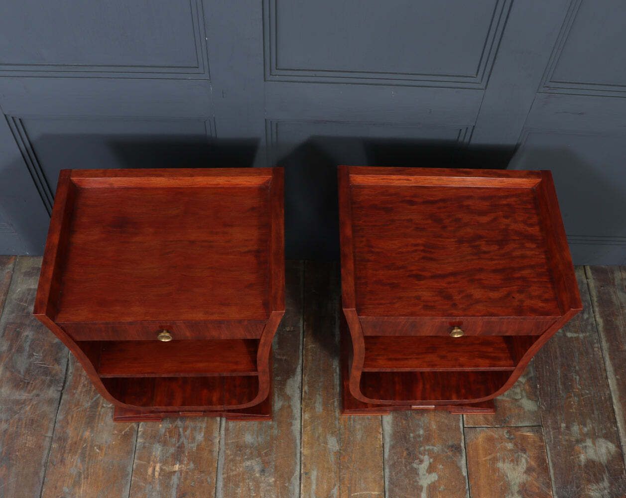 Pair Of French Art Deco Bedside Cabinets photo vintage