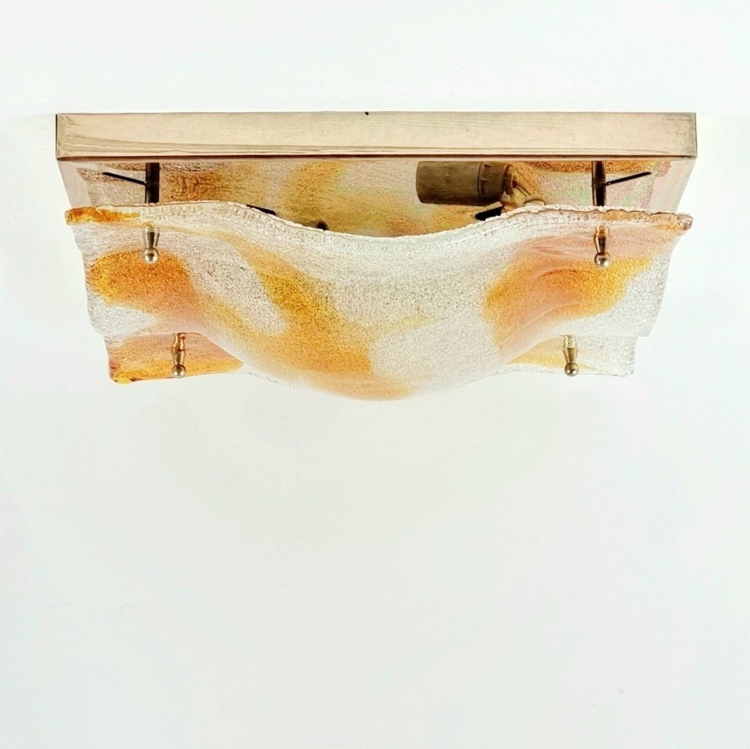 Mid Century Murano Glass Ceiling Light By Toni Zuccheri For Mazzega, Italy, 1970s photo for sale