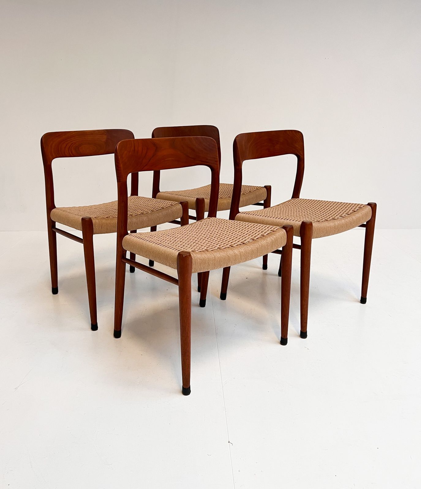 Refurbished Set Of 4 Model 75 Chairs By Niels Møller, 1960s photo furniture