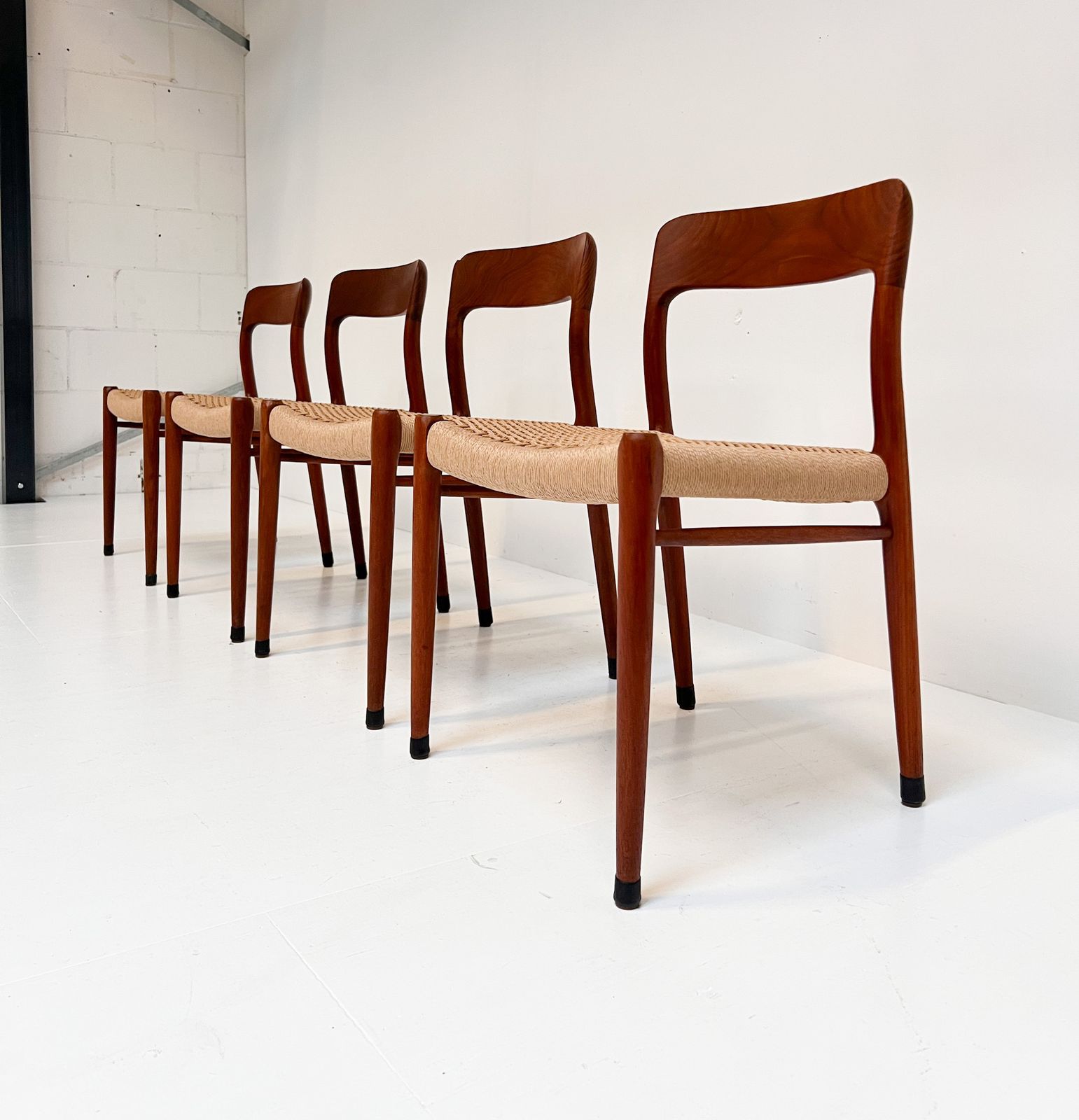 Refurbished Set Of 4 Model 75 Chairs By Niels Møller, 1960s photo vinterior