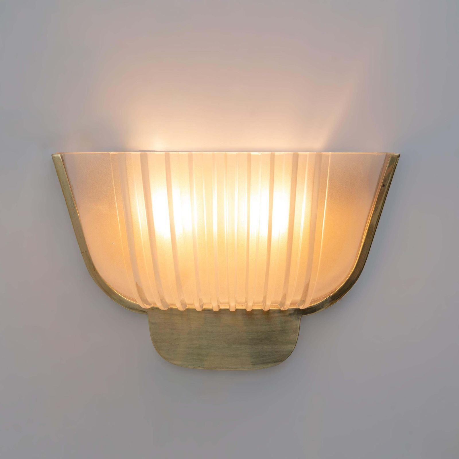 Pair Of Art Deco Murano Glass Wall Sconces Attributed To Archimede Seguso, 1940s photo buy