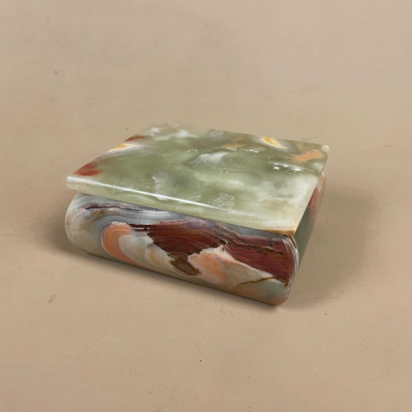 Onyx Marble Jewellery Box Vintage Trinket Lid Antique Green Table Top Pattern Lidded Rectangle Stone Patterned Keep Sake Antique photo vintage