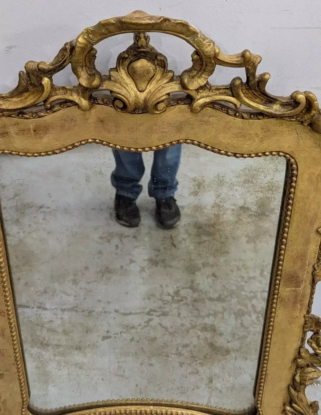 Napoleon III Style Wooden Mirror With Gilt Stucco photo furniture