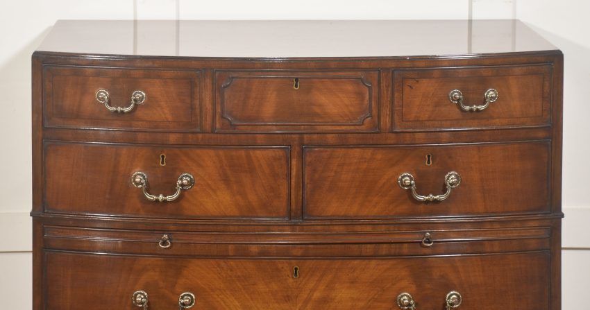 Furniture George III Style Mahogany Serpentine Chest Of Drawers photo