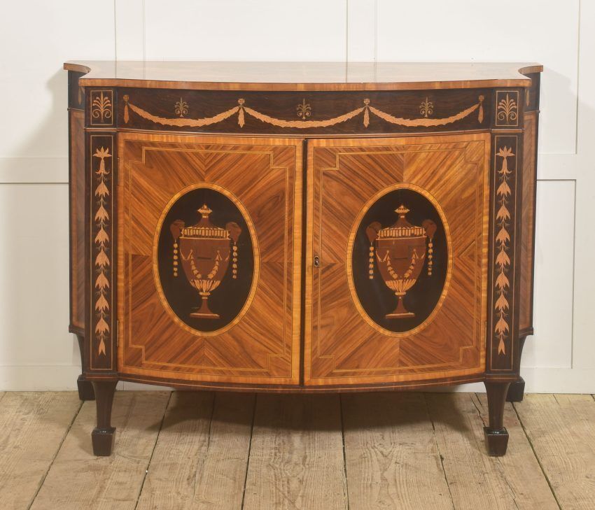 Fine George III Style Satinwood & Rosewood Marquetry Sideboard photo vinterior