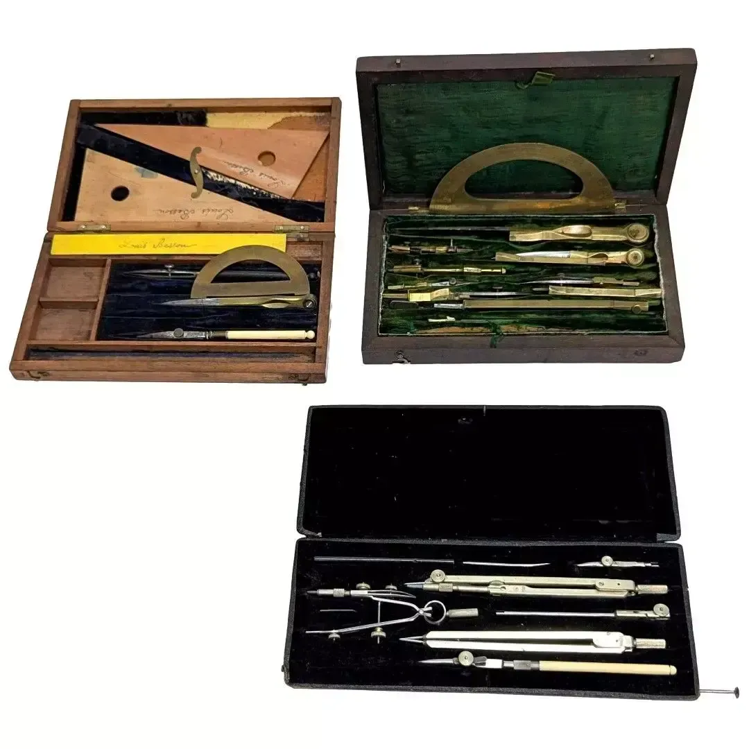 Series Of 20th Century Engineer's Compass And Protractor Set