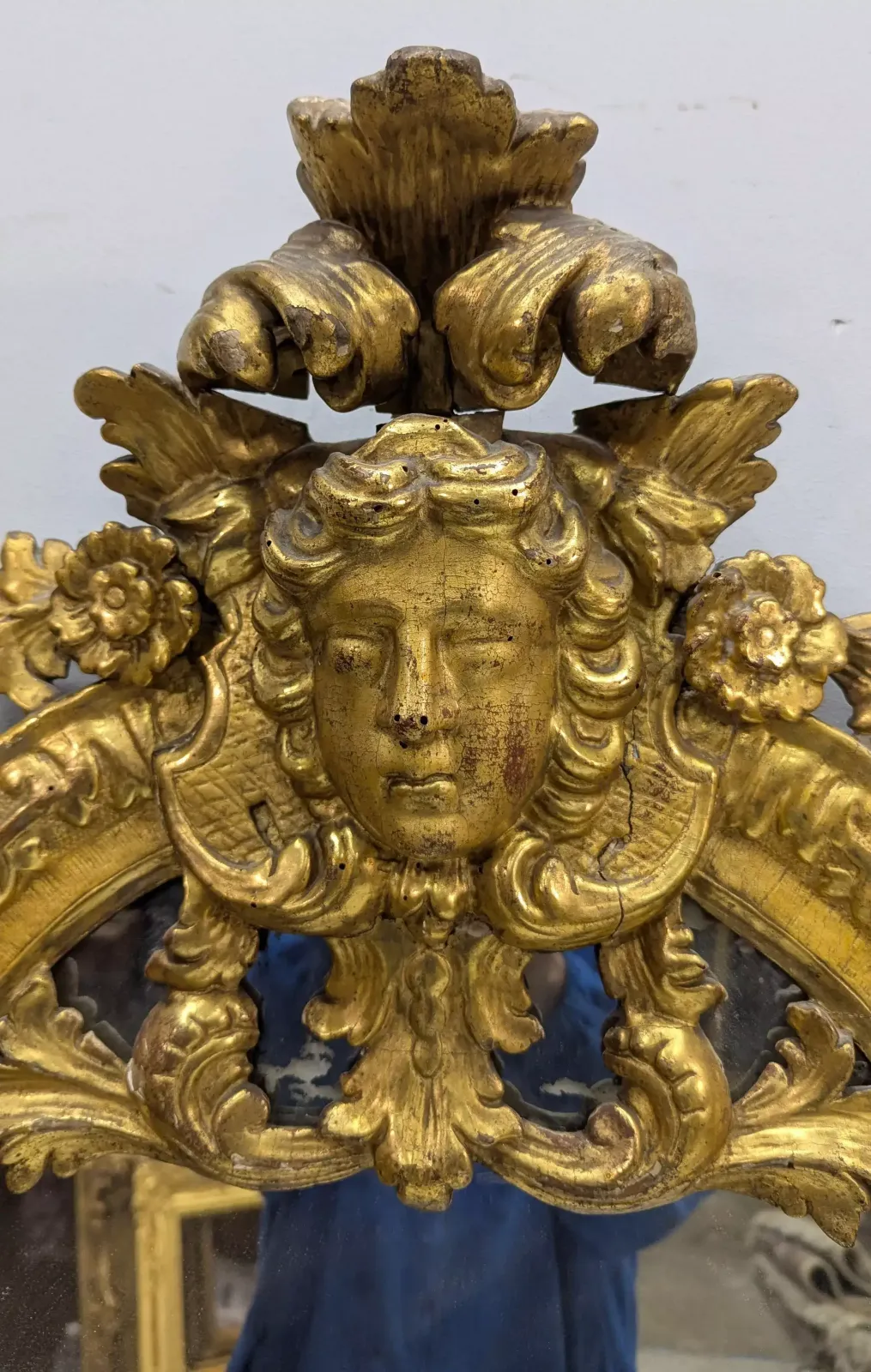 Louis XIV Style Giltwood Mirror Pediment, 18th Century photo furniture