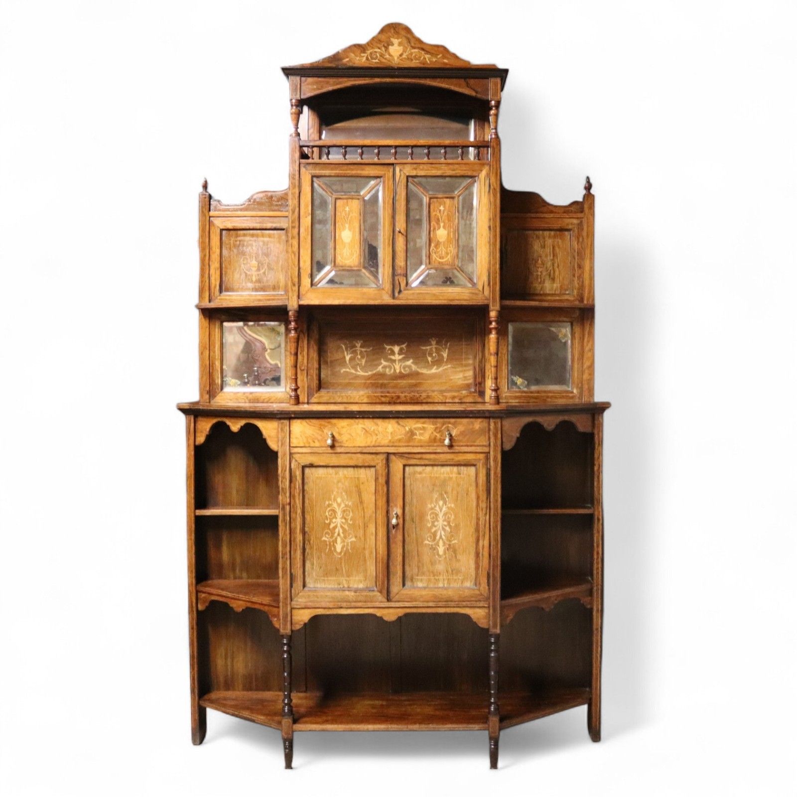 Antique Victorian Inlaid Rosewood Chiffonier / Parlour Cabinet 19th Century