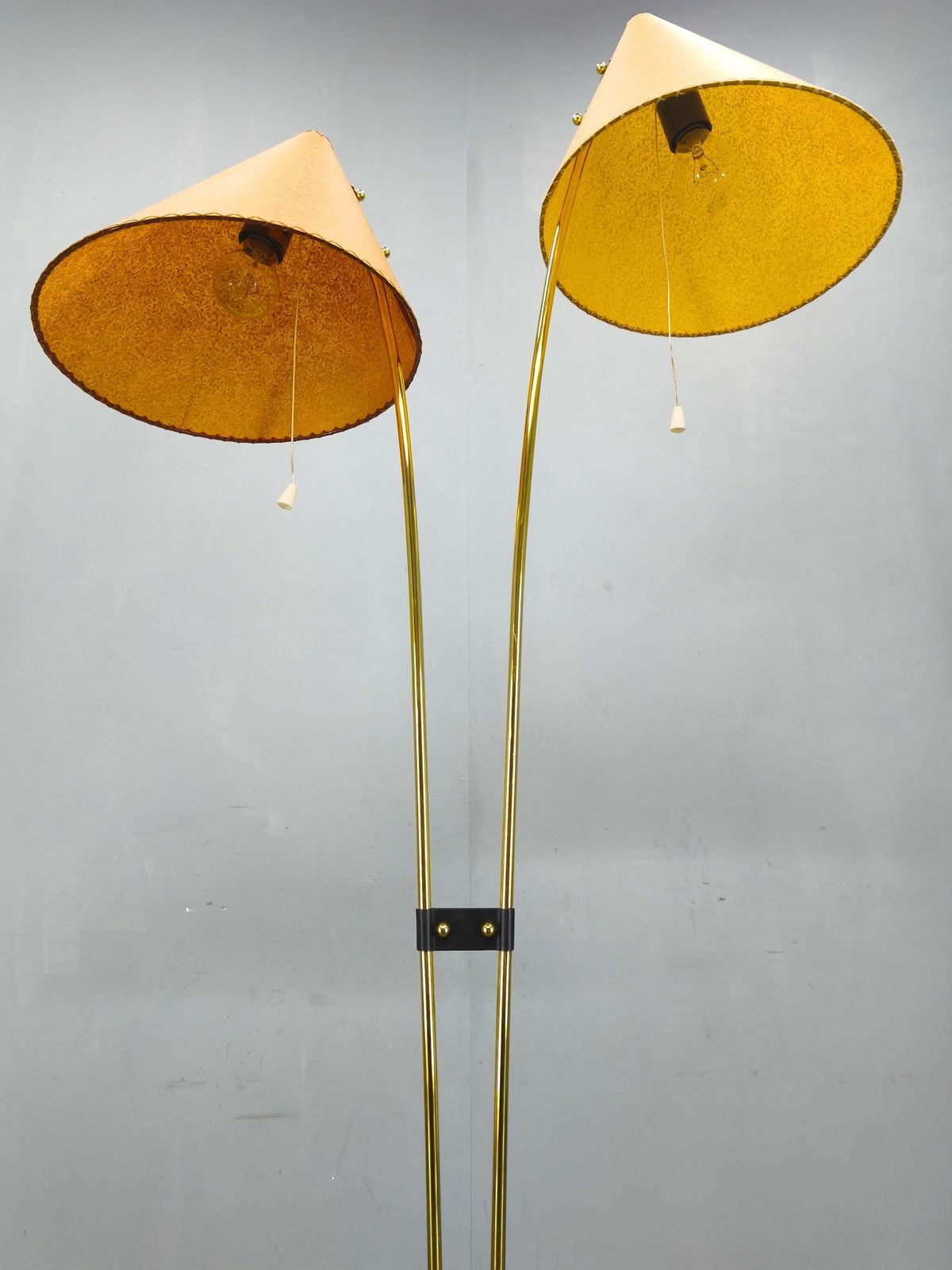 photo for sale Mid Century Japanese Style Brass Floor Lamp, 1960s