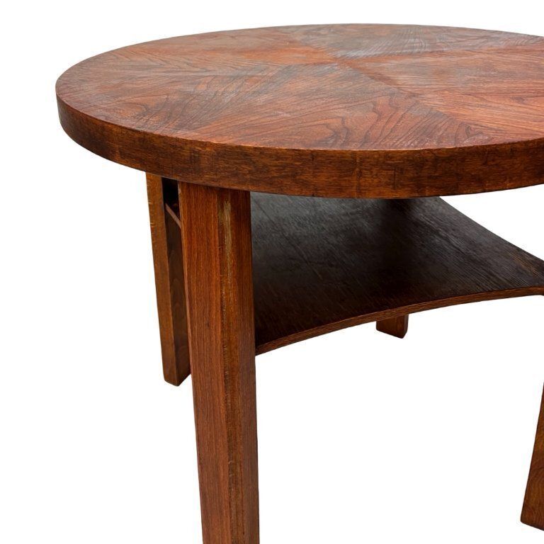 Round Coffee Table, Mid Century, Art Deco, After Renovation, Germany, 1960s. photo vintage