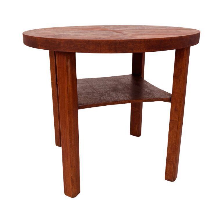Furniture Round Coffee Table, Mid Century, Art Deco, After Renovation, Germany, 1960s. photo