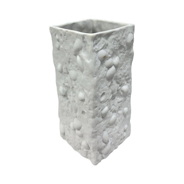 Fossil Biscuit Vase, Veb Kunstporzellan Ilmenau, Germany 1970s photo vintage