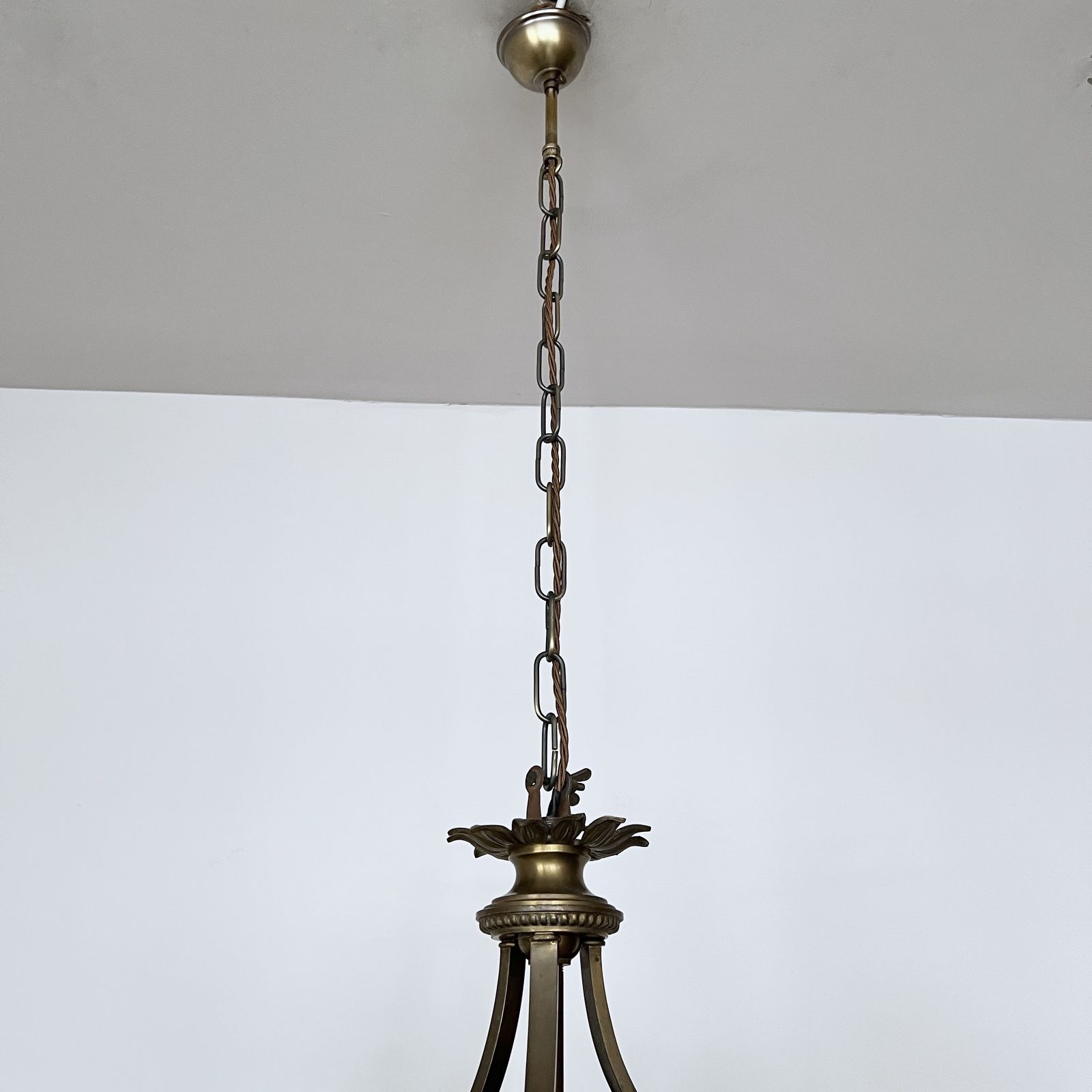 Lighting Early 20th Century Louis XVI French Basket Chandelier With Cut Glass Beads photo