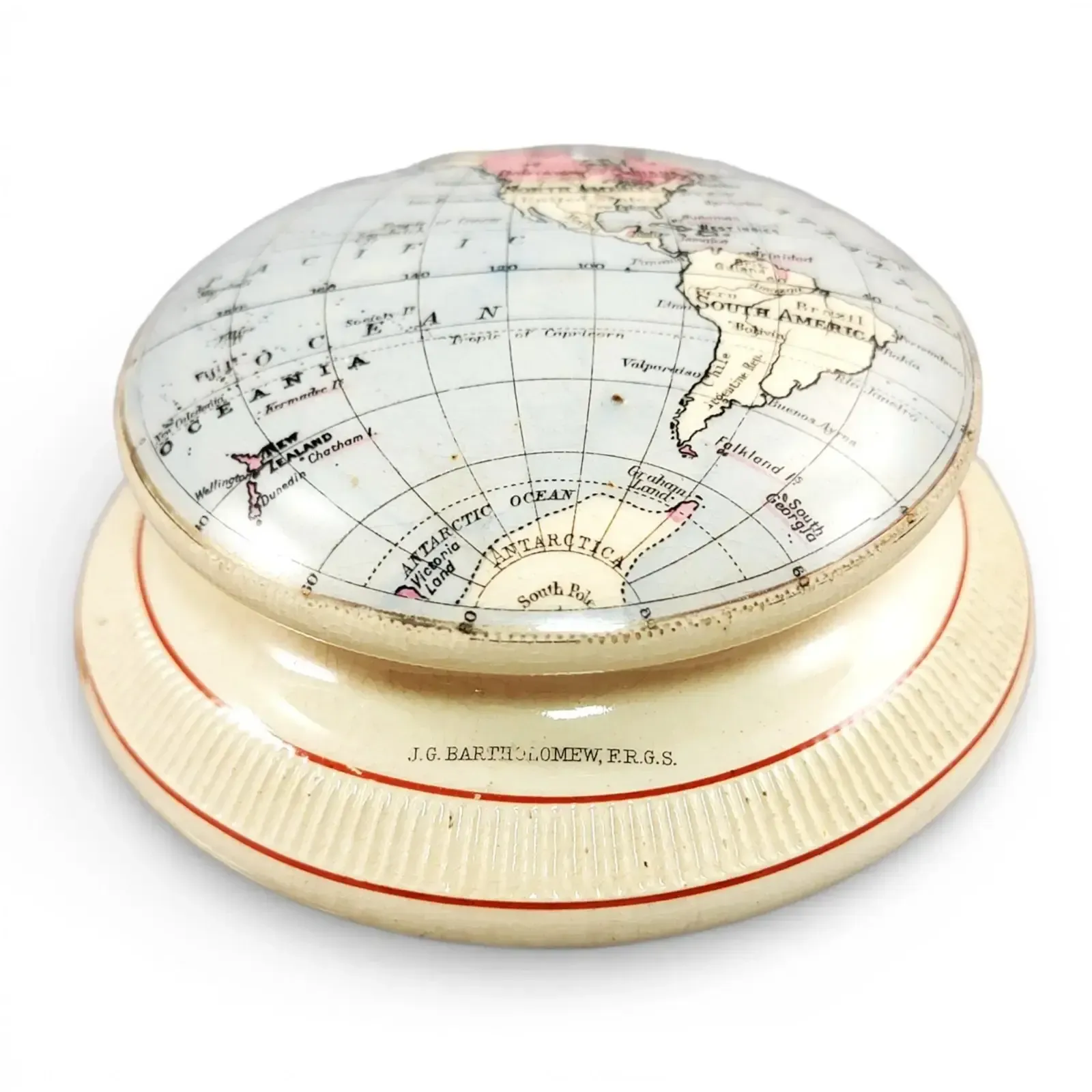 Macintyre Western Hemisphere Paperweight, Bartholomew Design, C. 1889
