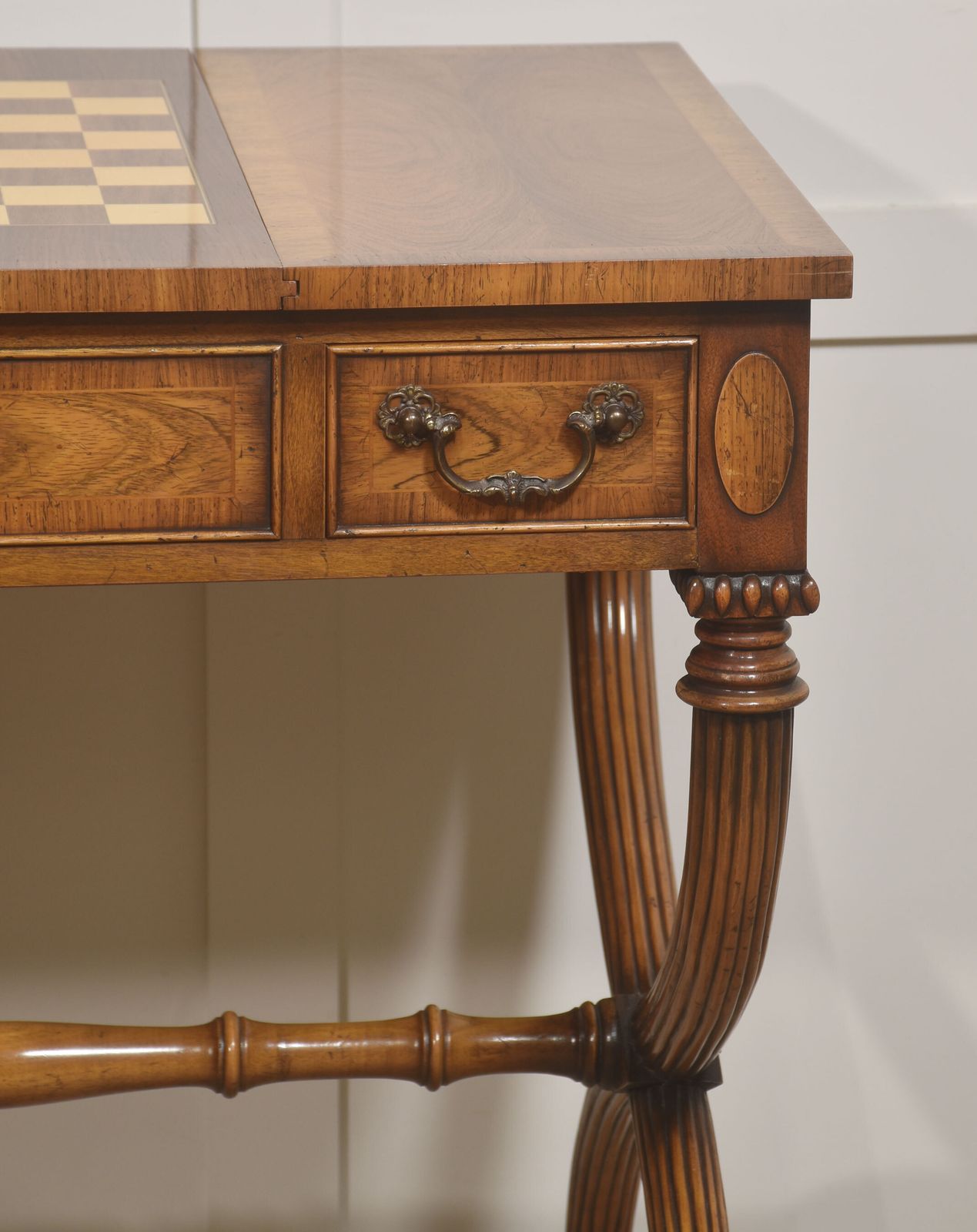 photo vinterior Regency Style Rosewood Inlaid Games Table